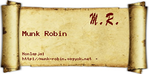 Munk Robin névjegykártya